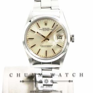 Rolex Vintage Oyster Perpetual Date 34mm 1500 Silver Sunburst Index - Discontinued