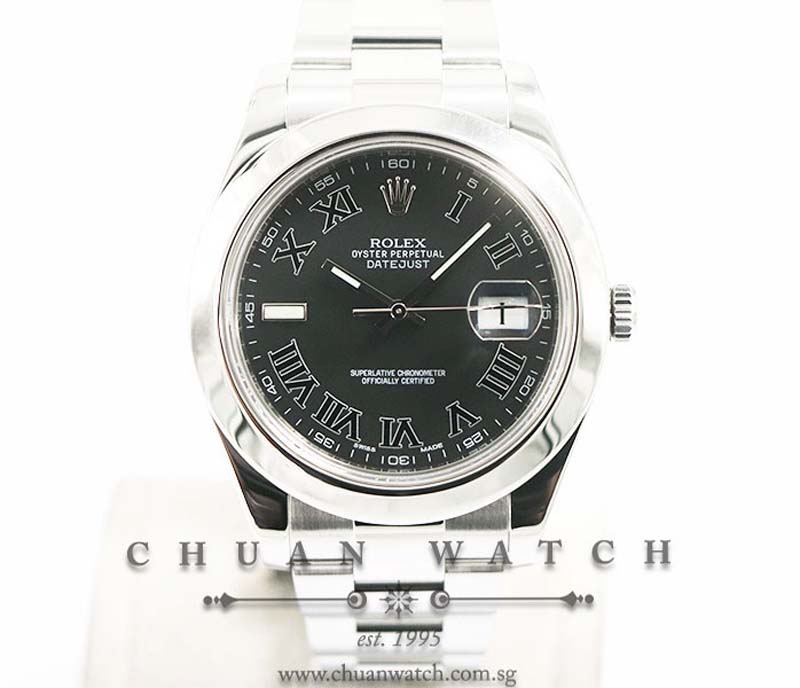 Rolex DateJust II 41mm 116300 Matt Black Painted Roman - Discontinued Reference