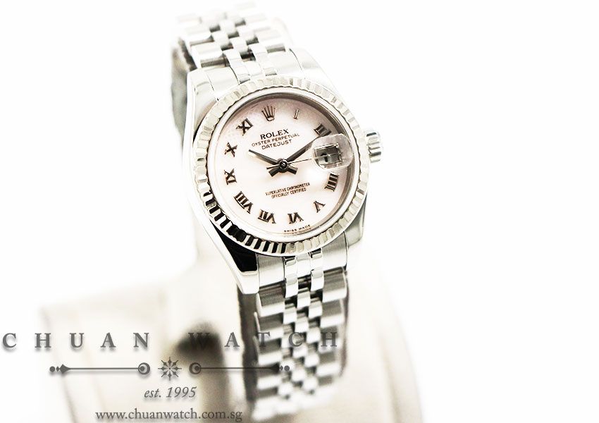 Rolex Ladies DateJust 26mm 179174 Pink Decorated MOP Roman - Discontinued - Image 3