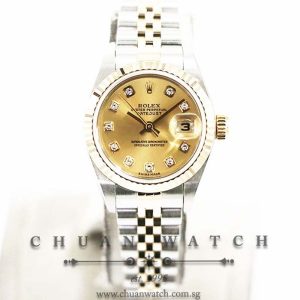 Rolex Ladies DateJust Two-Tone 26mm 79173 Champagne Sunburst Diamonds - Discontinued