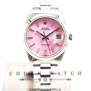 Rolex Vintage Oysterdate Precision 34mm 6694 Custom Pink Index (Reconditioned) - Discontinued