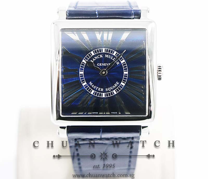Franck Muller Ladies Master Square Quartz 6002 M B QZ Blue Relief Roman