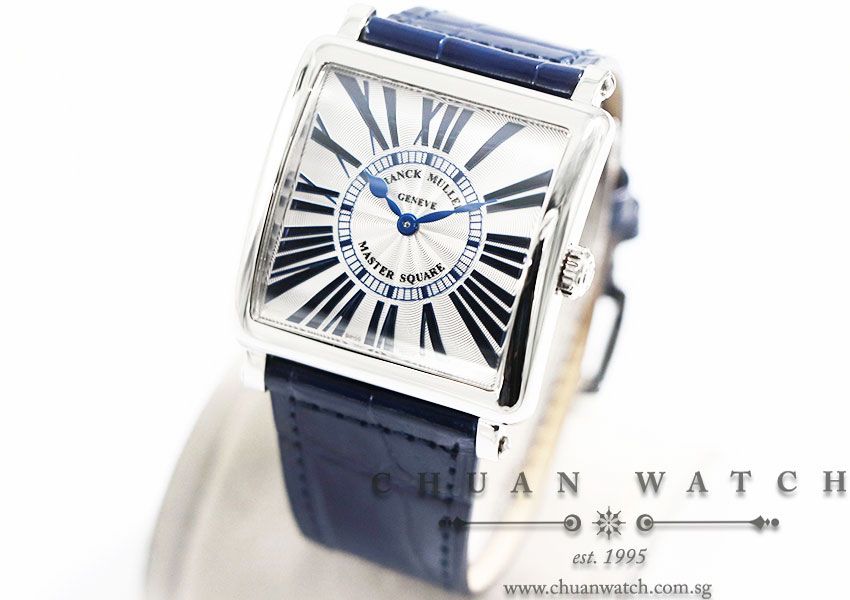 Franck Muller Ladies Master Square Quartz 6002 M B QZ Silver Relief Blue Roman - Image 2