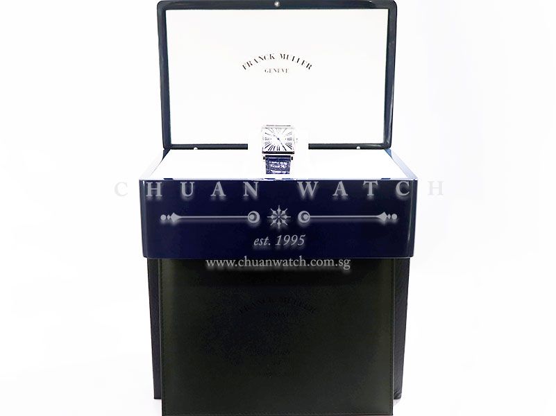 Franck Muller Ladies Master Square Quartz 6002 M B QZ Silver Relief Blue Roman - Image 5