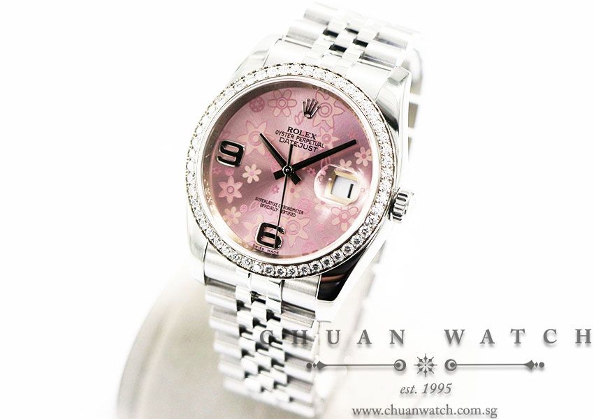 Rolex Gents DateJust 36mm 116244 Pink Flowers Arabic 6.9 - Discontinued - Image 2