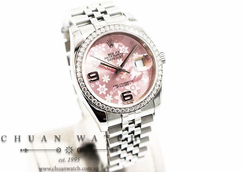 Rolex Gents DateJust 36mm 116244 Pink Flowers Arabic 6.9 - Discontinued - Image 3