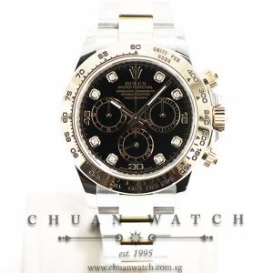 Rolex Cosmograph Daytona Two-Tone 116503 Black Diamonds