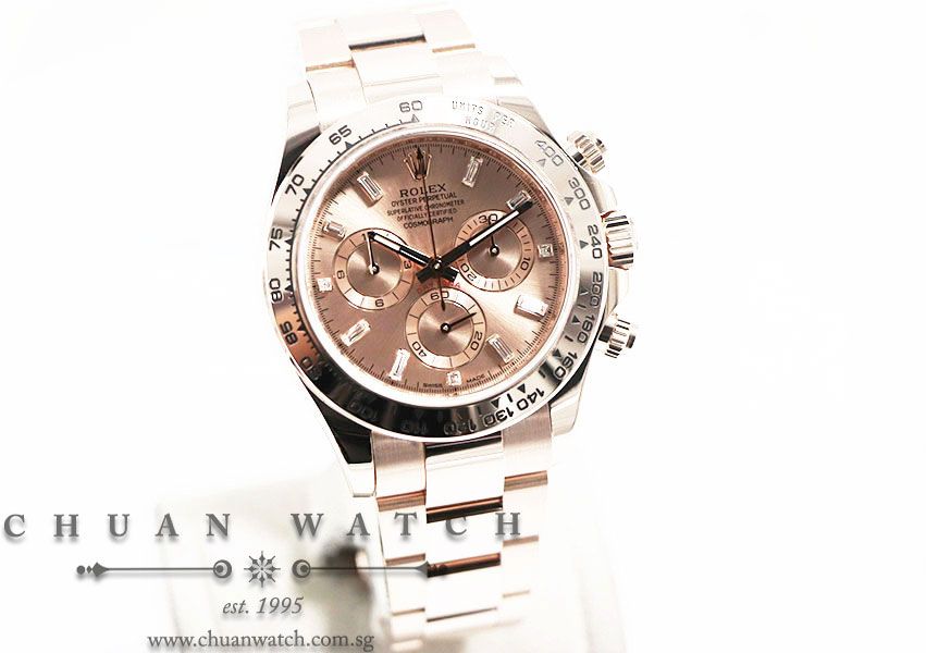 Rolex Cosmograph Daytona Everose 116505 Rose Baguette Diamonds - Image 3