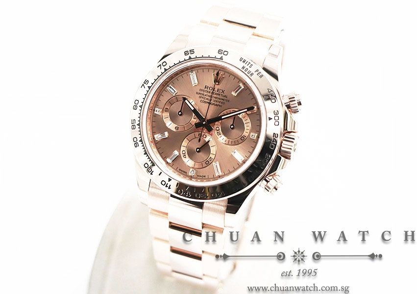 Rolex Cosmograph Daytona Everose 116505 Rose Baguette Diamonds - Image 2