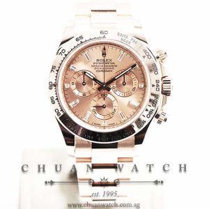Rolex Cosmograph Daytona Everose 116505 Rose Baguette Diamonds
