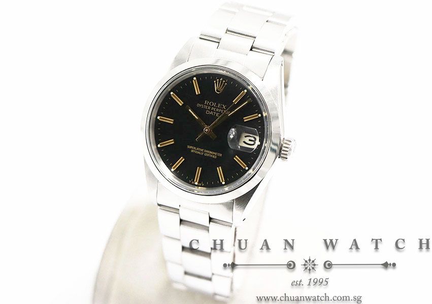 Rolex Vintage Gents Oyster Perpetual Date 34mm 1500 Reconditioned Black Index - Discontinued - Image 2