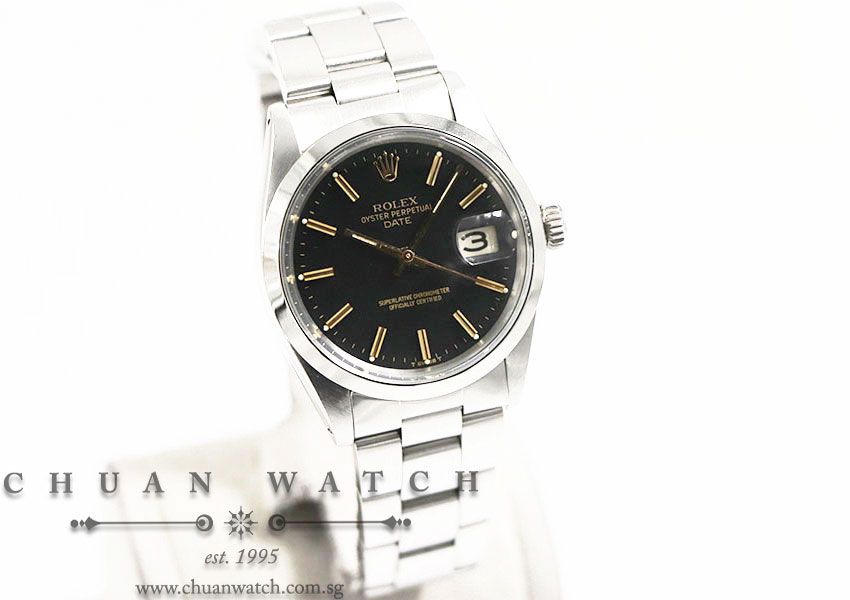 Rolex Vintage Gents Oyster Perpetual Date 34mm 1500 Reconditioned Black Index - Discontinued - Image 3