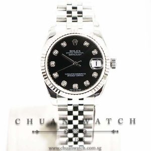 Rolex Boys DateJust 31mm 178274 Black Diamonds - Discontinued Reference