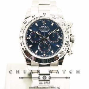 Rolex Cosmograph Daytona White Gold 116509 Blue Sunburst Index