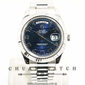 Rolex Day-Date II President White Gold 41mm 218239 Blue Waves Arabic - Discontinued