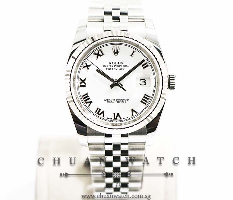 Rolex Gents DateJust 36mm 116234 White Roman - Discontinued Reference
