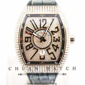 Franck Muller Vanguard Rose Gold Custom Pave-Set Diamonds V 45 SC DT 5N NR
