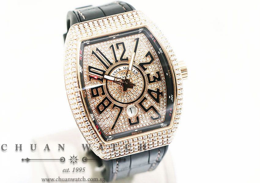 Franck Muller Vanguard Rose Gold Custom Pave-Set Diamonds V 45 SC DT 5N NR - Image 3