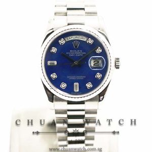 Rolex Day-Date President White Gold 36mm 118239 Lapis Lazuli Diamonds - Discontinued