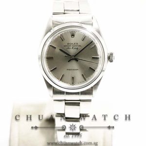 Rolex Vintage Gents Oyster Perpetual Air-King 34mm 5500 Silver Sunburst Index - Discontinued