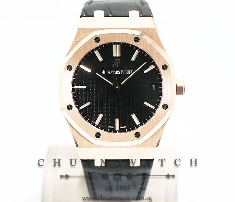 Audemars Piguet Royal Oak Automatic Rose Gold 41mm 15500OR Black