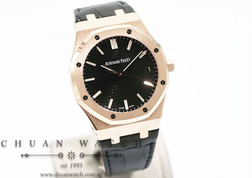 Audemars Piguet Royal Oak Automatic Rose Gold 41mm 15500OR Black - Image 3