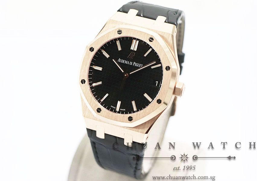 Audemars Piguet Royal Oak Automatic Rose Gold 41mm 15500OR Black - Image 2