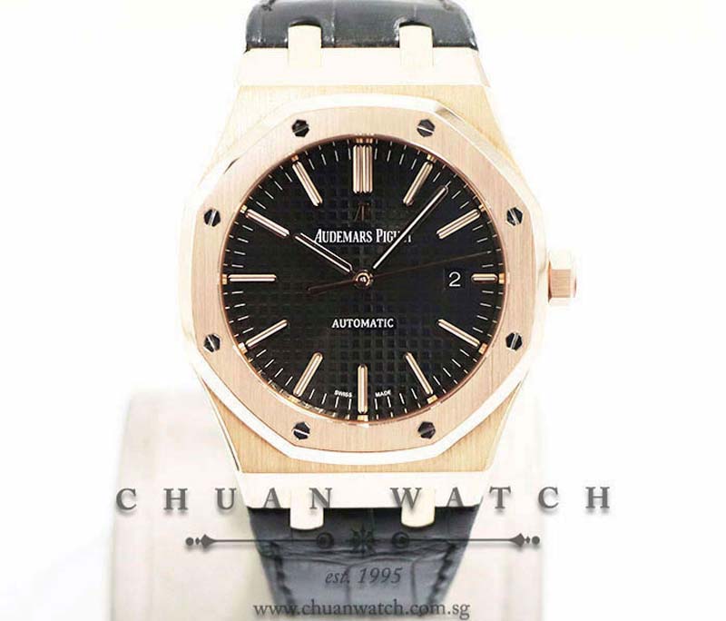 Audemars Piguet Royal Oak Automatic Rose Gold 41mm 15400OR Black - Discontinued Reference