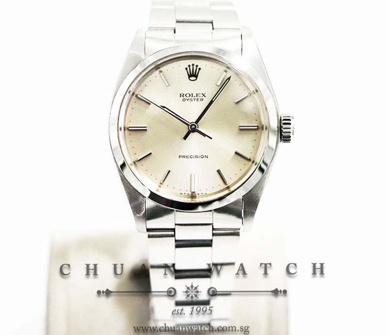 Rolex Vintage Gents Oyster Precision 34mm 6426 Silver Sunburst Index - Discontinued