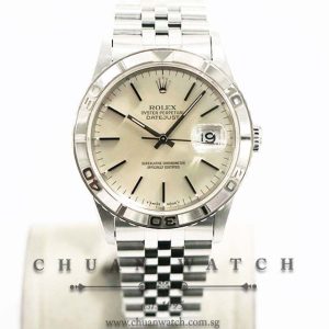 Rolex Gents DateJust Turn-O-Graph Thunderbird 36mm 16264 Silver Sunburst Index - Discontinued