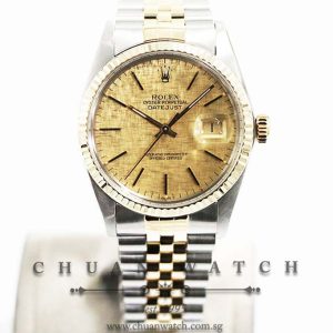 Rolex Vintage Gents DateJust Two-Tone 36mm 16013 Champagne Linen Index - Discontinued