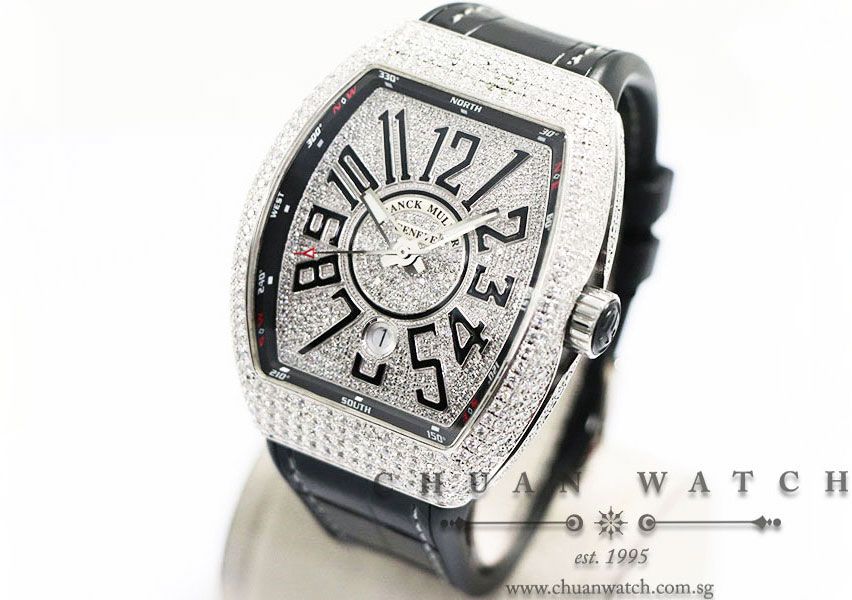Franck Muller Vanguard Steel Custom Pave-Set Diamonds V 45 SC DT AC BR NR - Image 2
