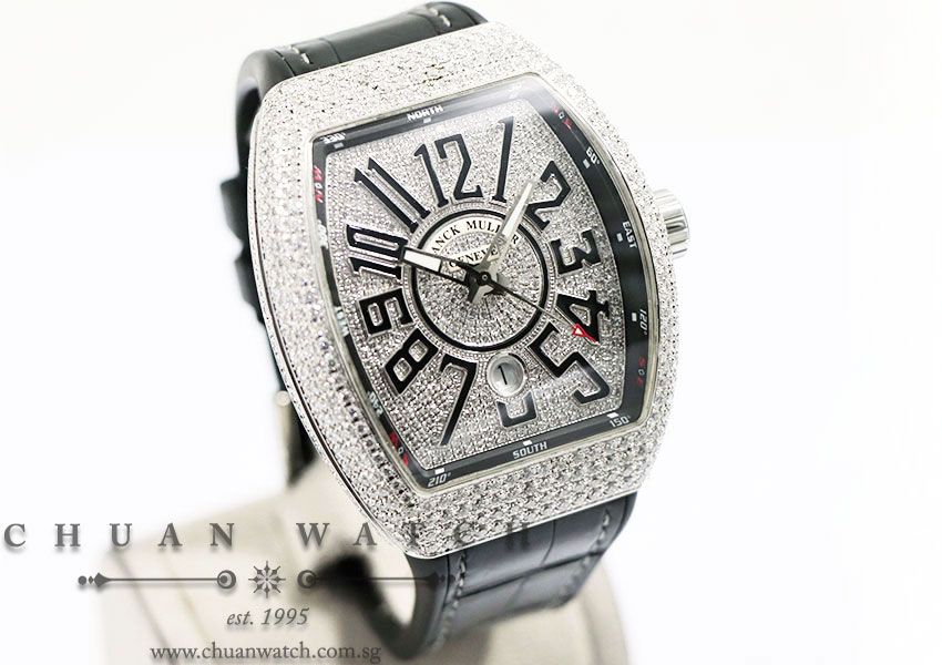 Franck Muller Vanguard Steel Custom Pave-Set Diamonds V 45 SC DT AC BR NR - Image 3
