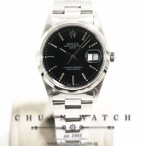 Rolex Gents Oyster Perpetual Date 34mm 15200 Black Index - Discontinued