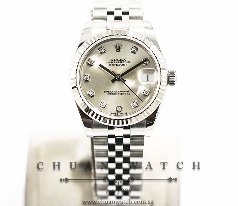 Rolex Boys DateJust 31mm 178274 Silver Sunburst Diamonds - Discontinued Reference