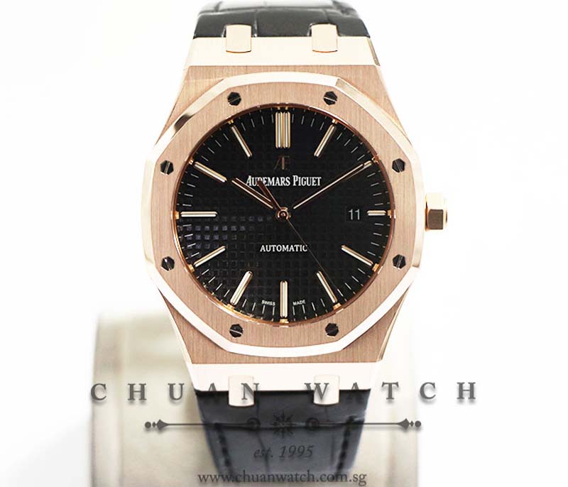 Audemars Piguet Royal Oak Automatic Rose Gold 41mm 15400OR Black - Discontinued Reference