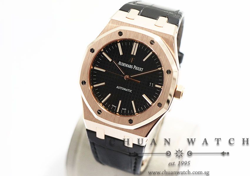 Audemars Piguet Royal Oak Automatic Rose Gold 41mm 15400OR Black - Discontinued Reference - Image 2