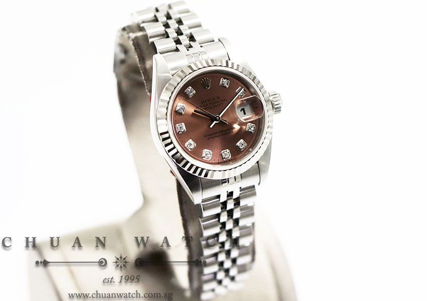 Rolex Ladies DateJust 26mm 79174 Salmon Sunburst Diamonds - Discontinued - Image 3