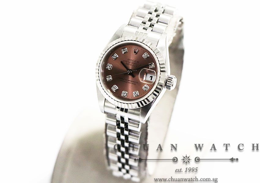 Rolex Ladies DateJust 26mm 79174 Salmon Sunburst Diamonds - Discontinued - Image 2