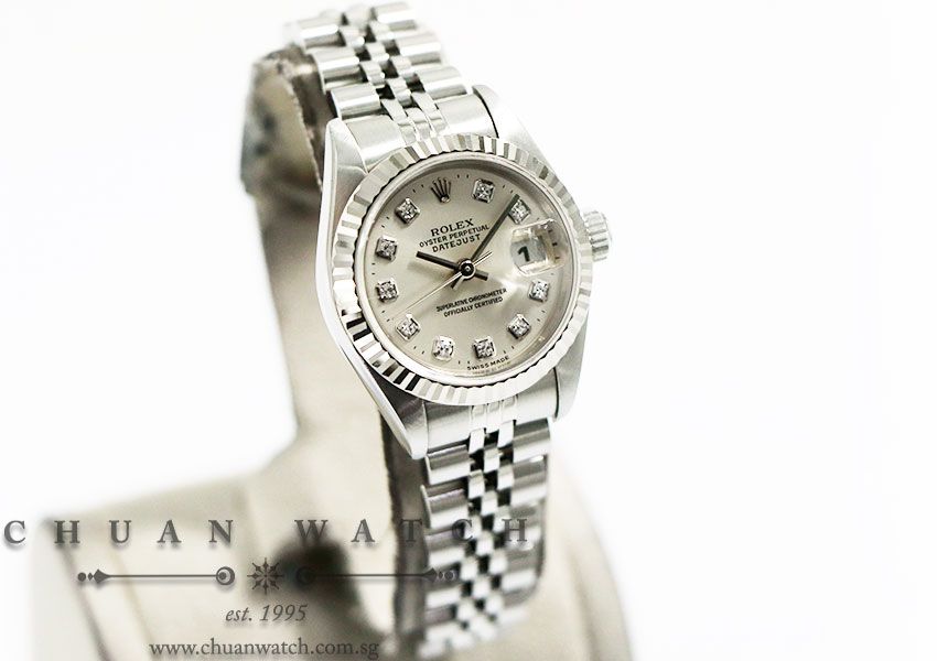 Rolex Ladies DateJust 26mm 69174 Silver Sunburst Diamonds - Discontinued - Image 3