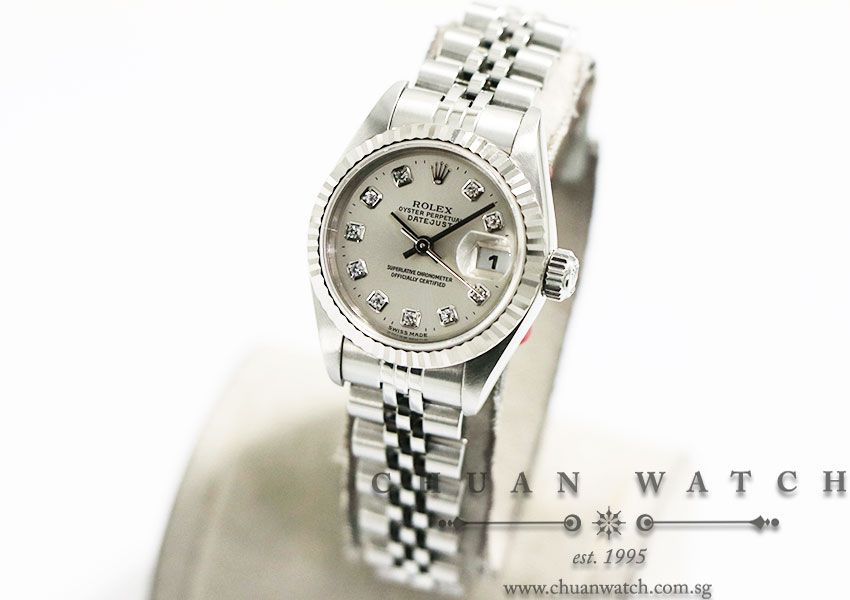 Rolex Ladies DateJust 26mm 69174 Silver Sunburst Diamonds - Discontinued - Image 2