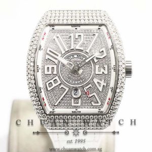 Franck Muller Vanguard Steel Custom Pave-Set Diamonds V 45 SC DT AC BR BC
