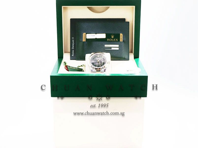 Rolex DateJust II Two-Tone 41mm 116333 Slate Green Roman Wimbledon - Discontinued Reference - Image 5