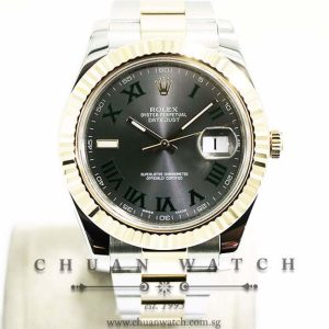 Rolex DateJust II Two-Tone 41mm 116333 Slate Green Roman Wimbledon - Discontinued Reference