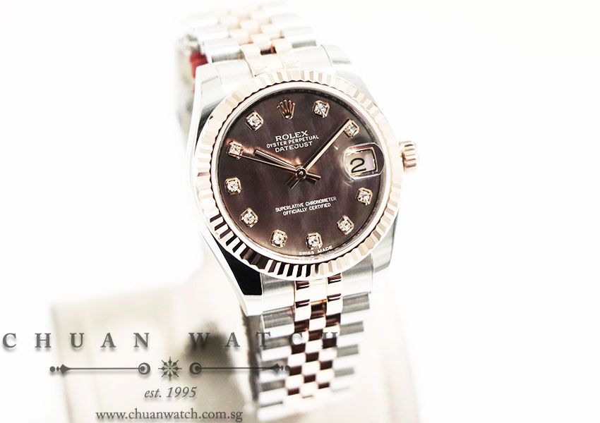 Rolex Boys DateJust Two-Tone 31mm 178271 Black MOP Diamonds - Discontinued Reference - Image 3