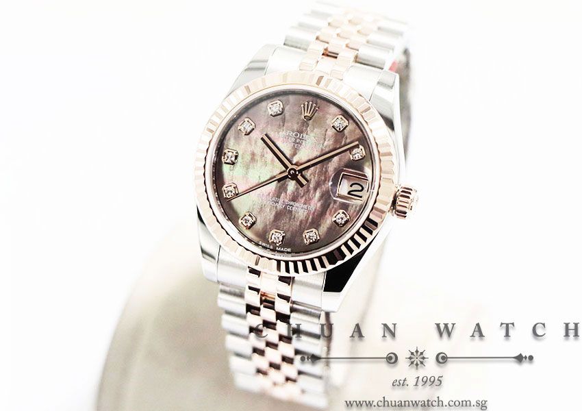 Rolex Boys DateJust Two-Tone 31mm 178271 Black MOP Diamonds - Discontinued Reference - Image 2