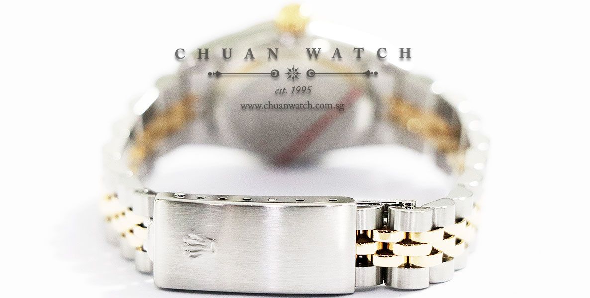 Rolex Ladies Oyster Perpetual No-Date Two-Tone 26mm 67193 Champagne Sunburst Index - Discontinued - Image 4