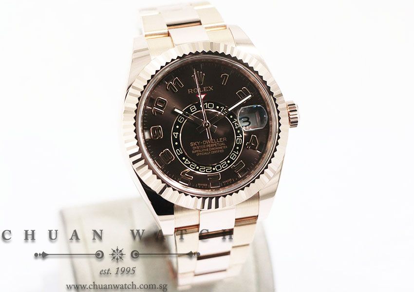 Rolex Annual Calendar GMT Sky-Dweller Everose 42mm 326935 Chocolate Arabic - Discontinued Dial - Image 3