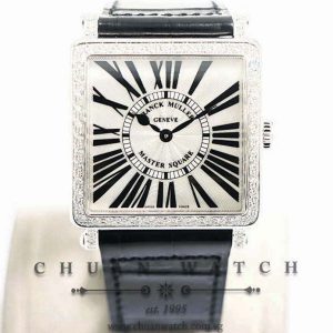 Franck Muller Ladies Master Square Quartz 6002 M B QZ Silver Painted Roman