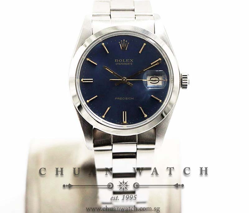 Rolex Vintage Oysterdate Precision 34mm 6694 Blue Sunburst Index - Discontinued